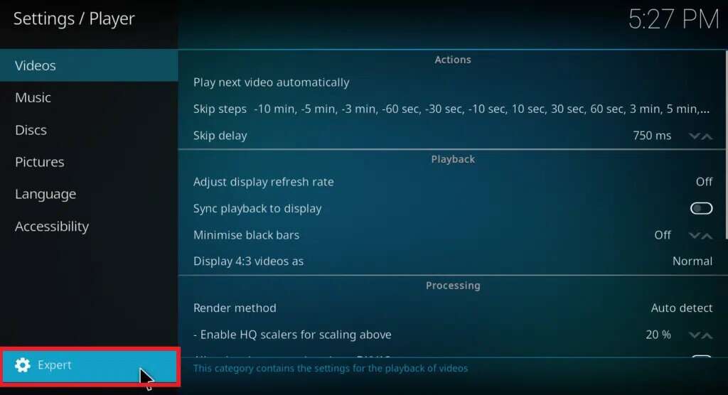 triple-click-on-the-gear-icon-to-change-from-basic-1024x556-1-1024x556 إصلاح استمرار تعطل Kodi عند بدء التشغيل