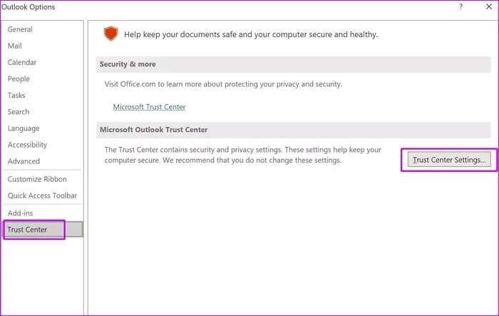 trust-center-settings_935adec67b324b146ff212ec4c69054f-700x443 أفضل 5 طرق لإصلاح عدم فتح الصور في Outlook