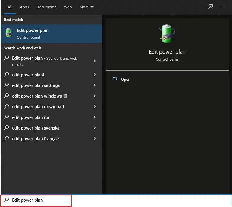 type-edit-power-plan-in-the-start-menu-and-hit-ent-1-784x700 إصلاح عدم عمل وضع السكون في Windows 10