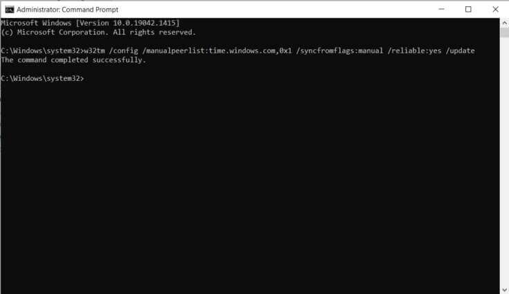 type-the-following-command-and-hit-enter-2-735x425-1-735x425 إصلاح خطأ الكمبيوتر الذي لم تتم إعادة مزامنته نظرًا لعدم توفر بيانات الوقت