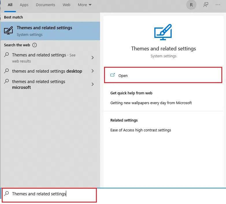 type-themes-and-related-settings-and-click-open-on-782x705 كيفية إصلاح الأيقونات على سطح المكتب