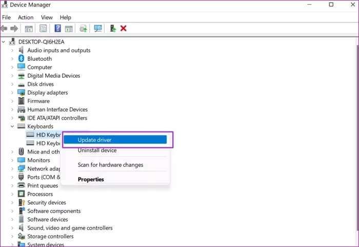 update-keyboard-drivers_935adec67b324b146ff212ec4c69054f-700x483 أفضل 9 طرق لإصلاح عدم عمل لوحة المفاتيح في Windows 11