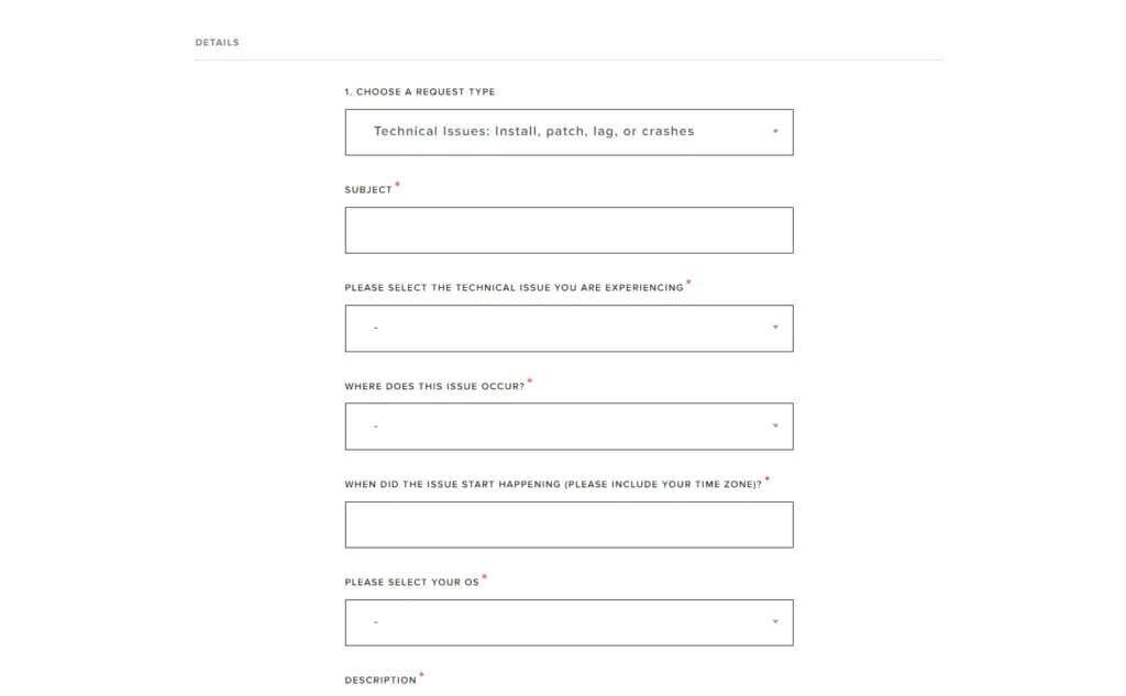 valorant-support-page-submit-a-request-form-1024x633-1-1024x633 إصلاح خطأ الوصول غير الصحيح إلى موقع الذاكرة في Valorant