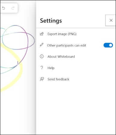 whiteboard-settings-385x450 كيفية استخدام لوح المعلومات الأبيض في اجتماع Microsoft Teams