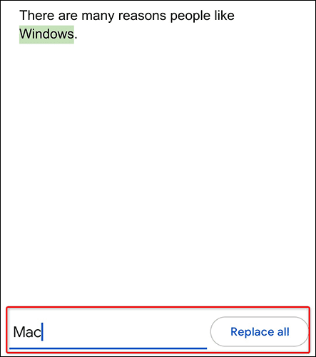 10-google-docs-android-replace كيفية استخدام البحث والاستبدال في Google Docs