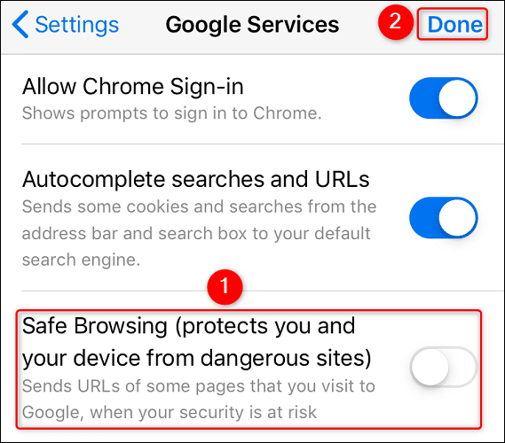 16-chrome-iphone-disable-safe-browsing كيفية منع Google Chrome من حظر التحميلات