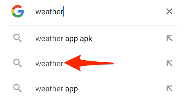 2-select-weather كيفية الحصول على تطبيق الطقس من Google على هاتف Android