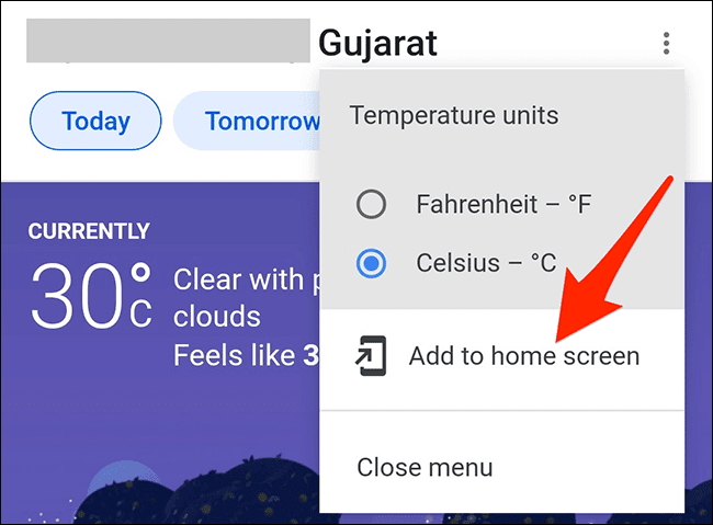4-add-weather-app كيفية الحصول على تطبيق الطقس من Google على هاتف Android
