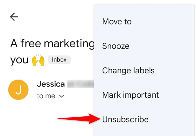 4-gmail-mobile-unsubscribe-emails كيفية إلغاء الاشتراك من رسائل البريد الإلكتروني على Gmail
