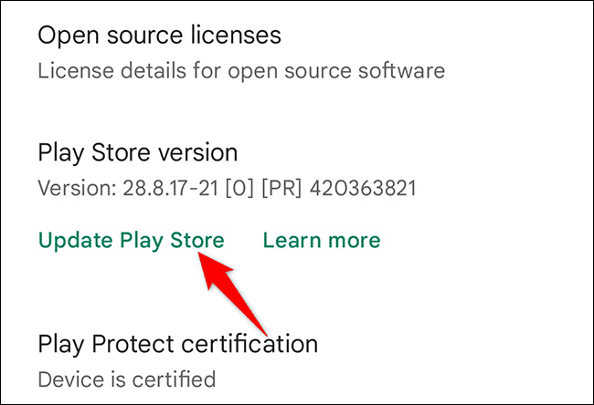 4-play-store-update كيفية تحديث متجر Google Play 2025