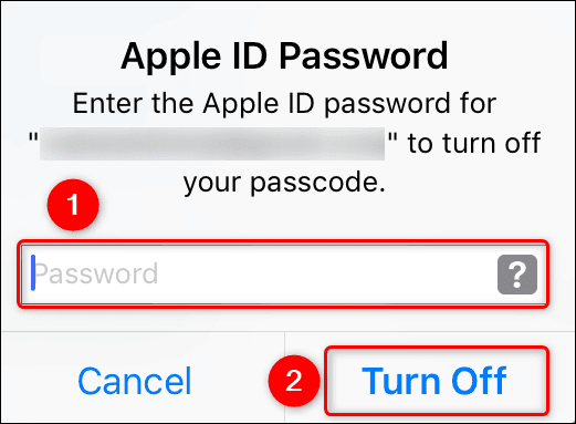 5-enter-apple-id-password كيفية إيقاف تشغيل رمز مرور Passcode على iPhone