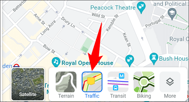 5-google-maps-desktop-enable-traffic كيفية التحقق من حركة المرور في Google Maps