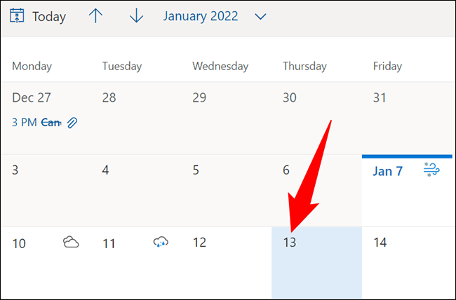 5-outlook-web-select-event كيفية إرسال دعوة تقويم من Microsoft Outlook