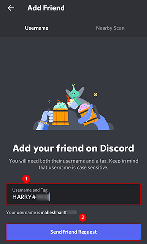 6-discord-mobile-send-friend-request كيفية إضافة أصدقاء على Discord