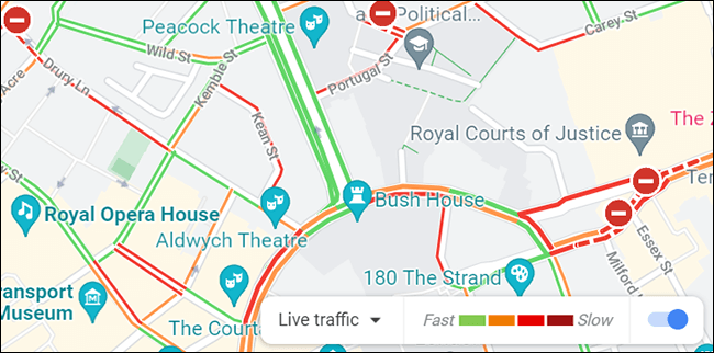6-google-maps-desktop-traffic-data كيفية التحقق من حركة المرور في Google Maps