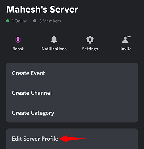 7-discord-mobile-edit-server-profile كيفية تغيير اسم الشهرة الخاص بك على خادم Discord