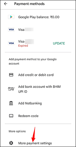8-google-play-android-payment-settings كيفية إزالة بطاقة ائتمان أو طريقة دفع أخرى من Google Play