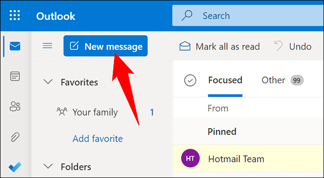9-outlook-new-email كيفية إرسال فيديو عبر البريد الإلكتروني