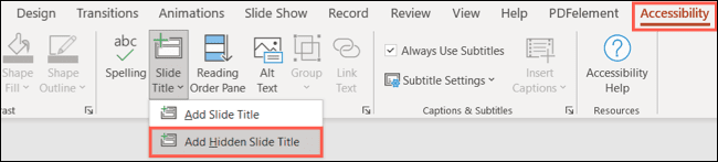 AddHiddenSlideTitle-PowerPointSlideTitles كيفية إضافة عناوين إلى الشرائح في Microsoft PowerPoint