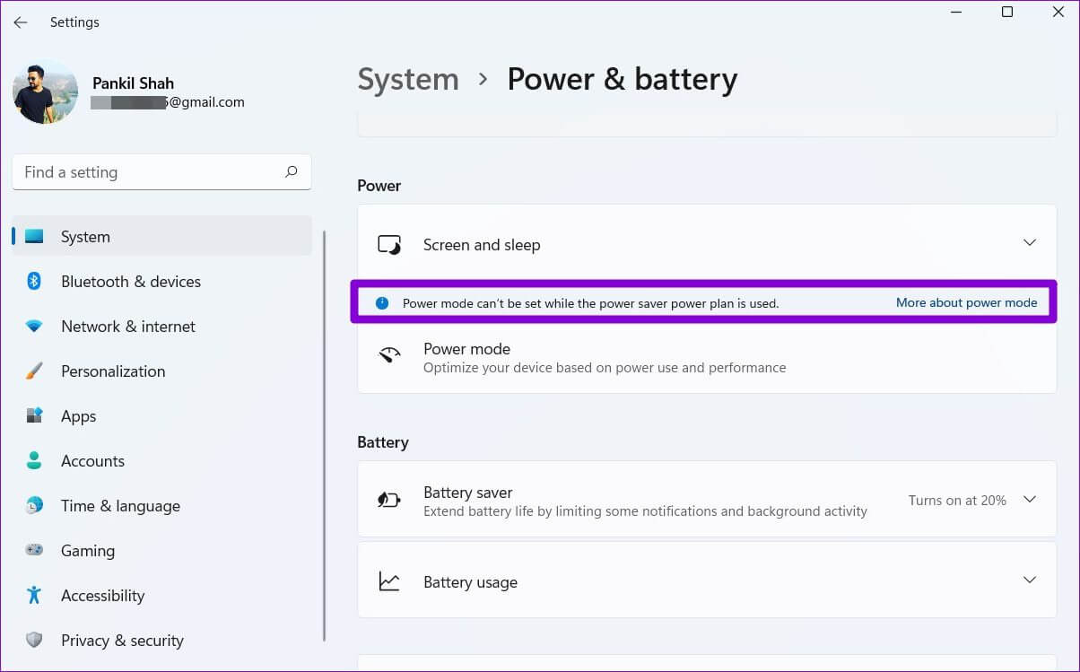 Cant Change Power Mode on Windows - أفضل 3 طرق لتغيير وضع الطاقة في Windows 11