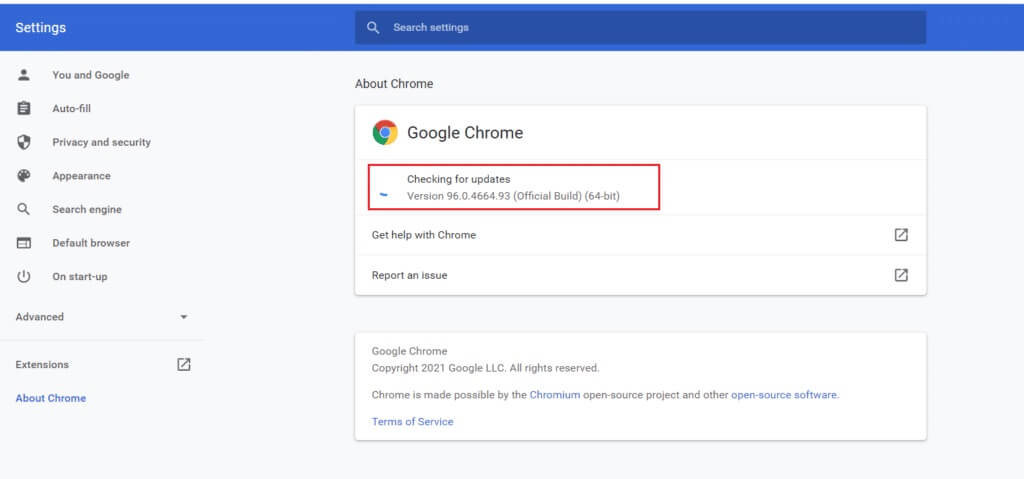 إصلاح STATUS ACCESS VIOLATION في Chrome - %categories