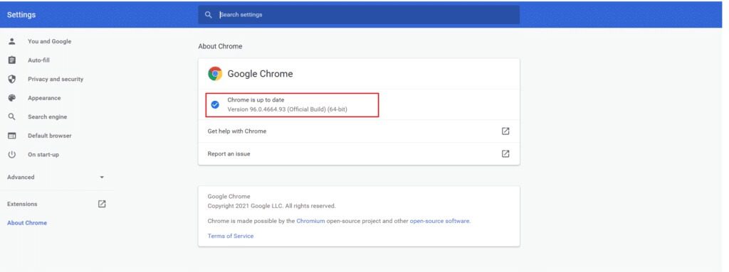 Chrome-is-up-to-date-Dec-2021-1024x383-7 إصلاح خطأ STATUS BREAKPOINT على Google Chrome