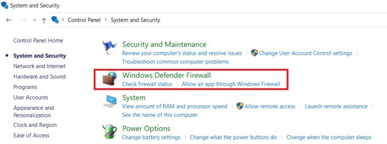 Click-on-Windows-Defender-Firewall-768x287-1 إصلاح عدم تحديث Google Chrome