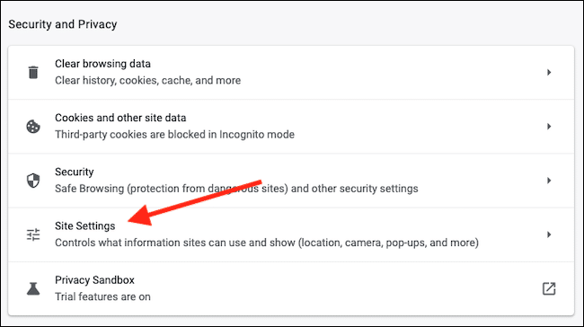 Click-the-22Site-Settings22-option كيفية السماح بالنوافذ المنبثقة أو حظرها في Google Chrome