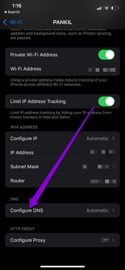 Configure-DNS-iPhone أفضل 8 طرق لإصلاح مشكلة "حدث خطأ ما" على YouTube لأجهزة iPhone