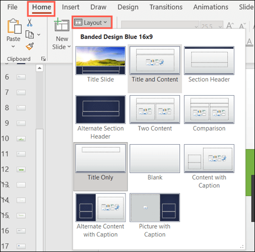 CurrentSlideTitleLayout-PowerPointSlideTitles كيفية إضافة عناوين إلى الشرائح في Microsoft PowerPoint