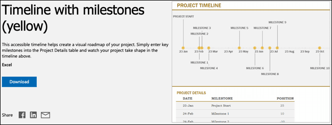 DownloadTemplate-ExcelProjectTimeline كيفية إنشاء الجدول الزمني للمشروع في Microsoft Excel