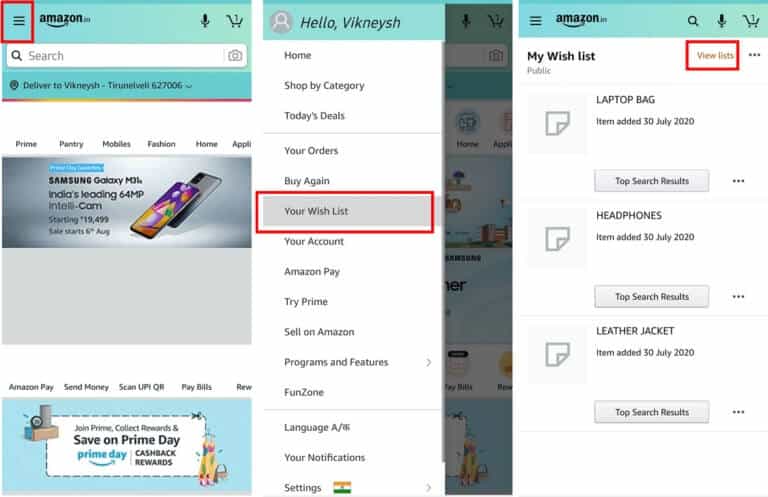 From-the-screen-that-shows-up-find-an-option-named-View-lists.-768x497-1 كيفية البحث عن قائمة أمنيات Amazon لشخص ما