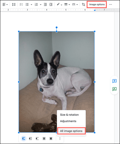 ImageOptionsAdjust-GoogleDocsEditImage كيفية اقتصاص الصور وتدويرها وضبطها في Google Docs