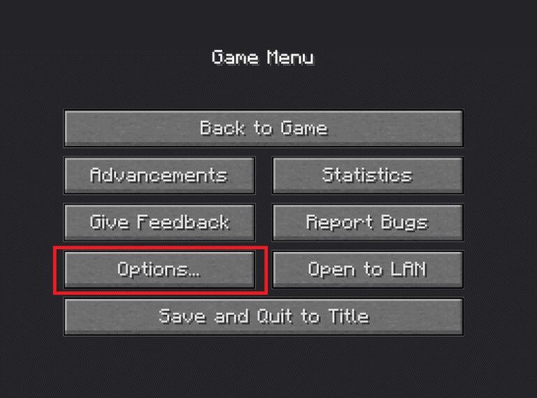 Inside-the-Game-menu-click-on-the-Options-box-768x570-1 3 طرق للتصغير في Minecraft