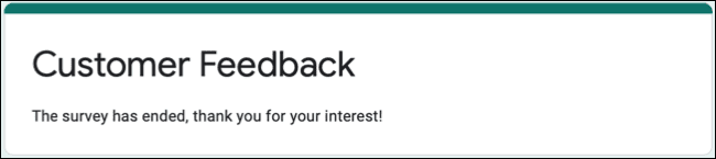 NoResponsesMessage-GoogleFormsClose كيفية إغلاق Google Form