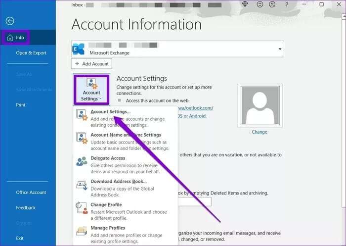 Outlook-Accont-Settings_935adec67b324b146ff212ec4c69054f-700x497 أفضل 7 طرق لإصلاح عدم اتصال Outlook بالخادم على Windows 10 و Windows 11