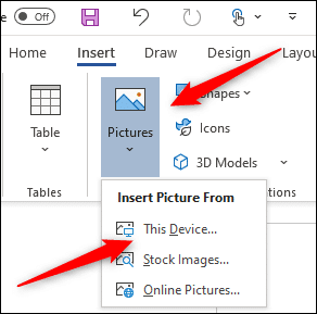 Pictures-option-in-the-Illustrations-group-of-the-Insert-tab-in-Word كيفية إدراج صورة GIF متحركة في Word Document