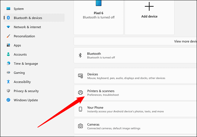 Printers-and-scanners كيفية إضافة طابعة على Windows 11