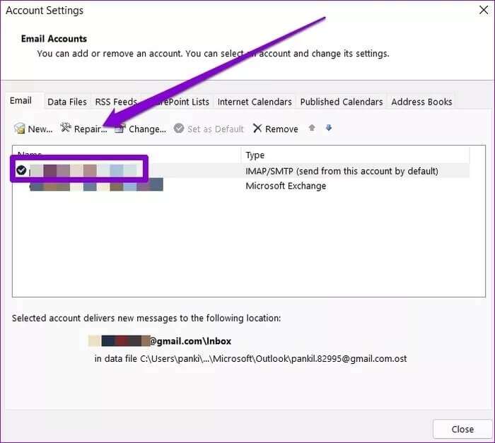 Repair-Outlook-Account_935adec67b324b146ff212ec4c69054f-700x627 أفضل 7 طرق لإصلاح عدم اتصال Outlook بالخادم على Windows 10 و Windows 11