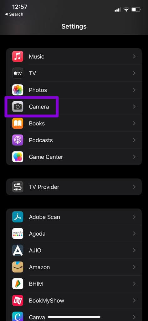 Settings-on-iPhone أفضل 8 طرق لإصلاح تأخر الكاميرا على iPhone