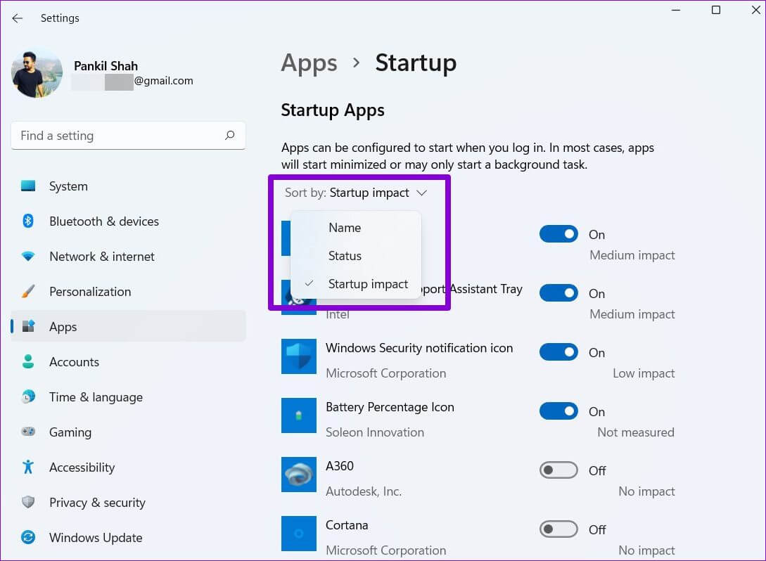 Startup-Apps-Impact أفضل 5 طرق لتعطيل تطبيقات بدء التشغيل على Windows 11