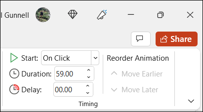 The-timing-options-in-PowerPoint. كيفية إنشاء عداد للعد التنازلي في Microsoft PowerPoint