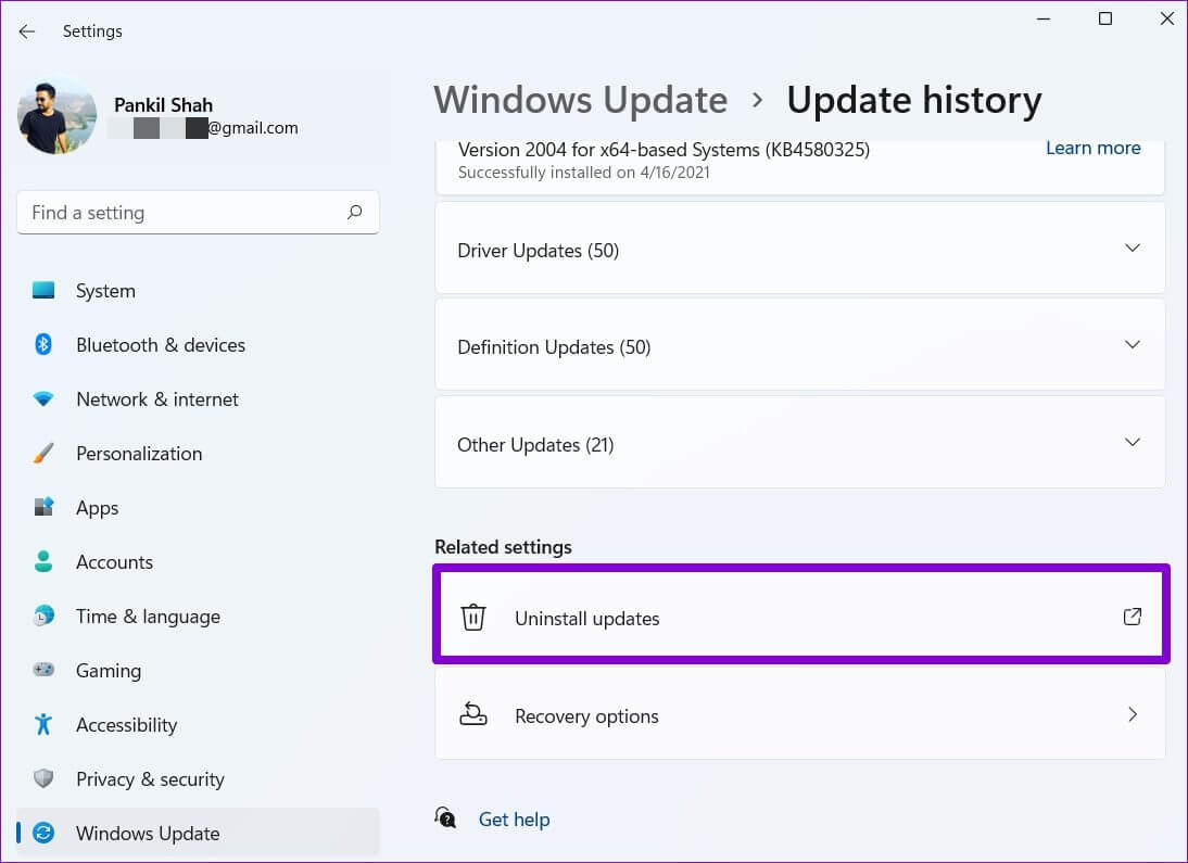 Uninstall-Windows-Updates أفضل 7 طرق لإصلاح خطأ موت العملية الحرجة الشاشة الزرقاء في Windows 11