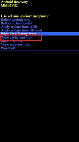 Wipe-cache-partition-Android-Recovery إصلاح نظام العملية لا يستجيب على Android