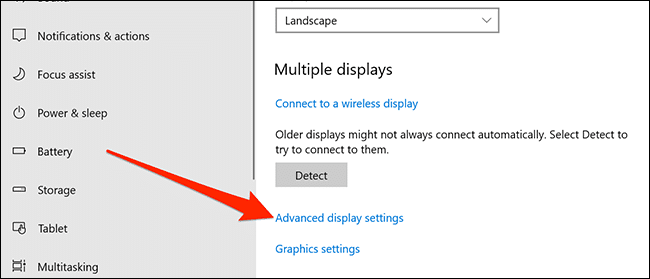 advanced-display-settings كيفية إصلاح وميض الشاشة في Windows 10