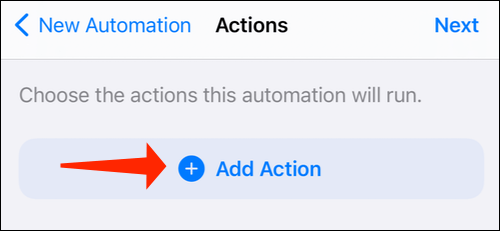 automation-add-action-button كيفية تعطيل الإشعارات لتطبيق Shortcuts على iPhone