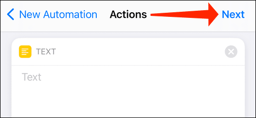 automation-tap-next كيفية تعطيل الإشعارات لتطبيق Shortcuts على iPhone