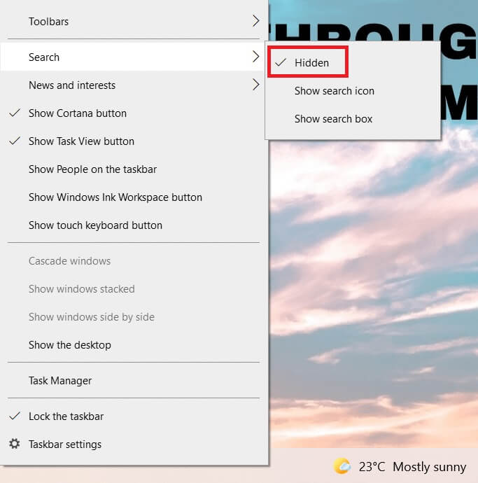 check-the-option-hidden- كيفية إنشاء سطح مكتب مبسط على Windows 10