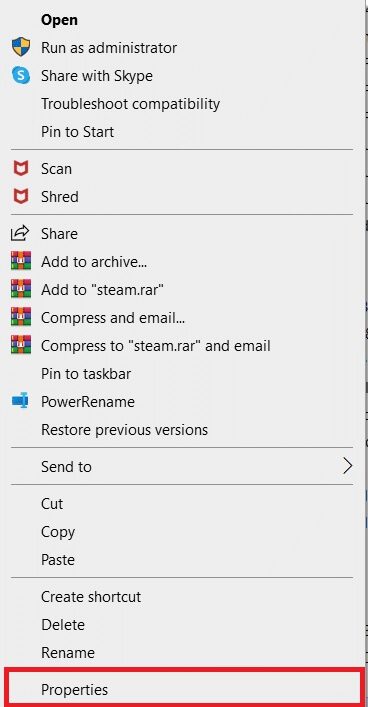 choose-properties-1 إصلاح Steam بطيء في Windows 10