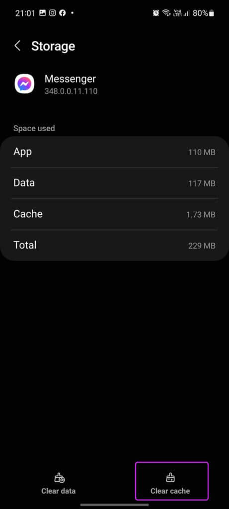 clear-messenger-cache-fix-messenger-not-sending-pictures-461x1024-1 أفضل 9 طرق لإصلاح عدم إرسال Facebook Messenger للصور